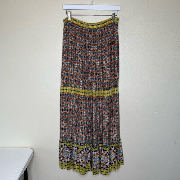 Caravan Creations Maxi Skirt Multiprint Tiered Boho Peasant Pull On Women Large - Picture 13 of 13